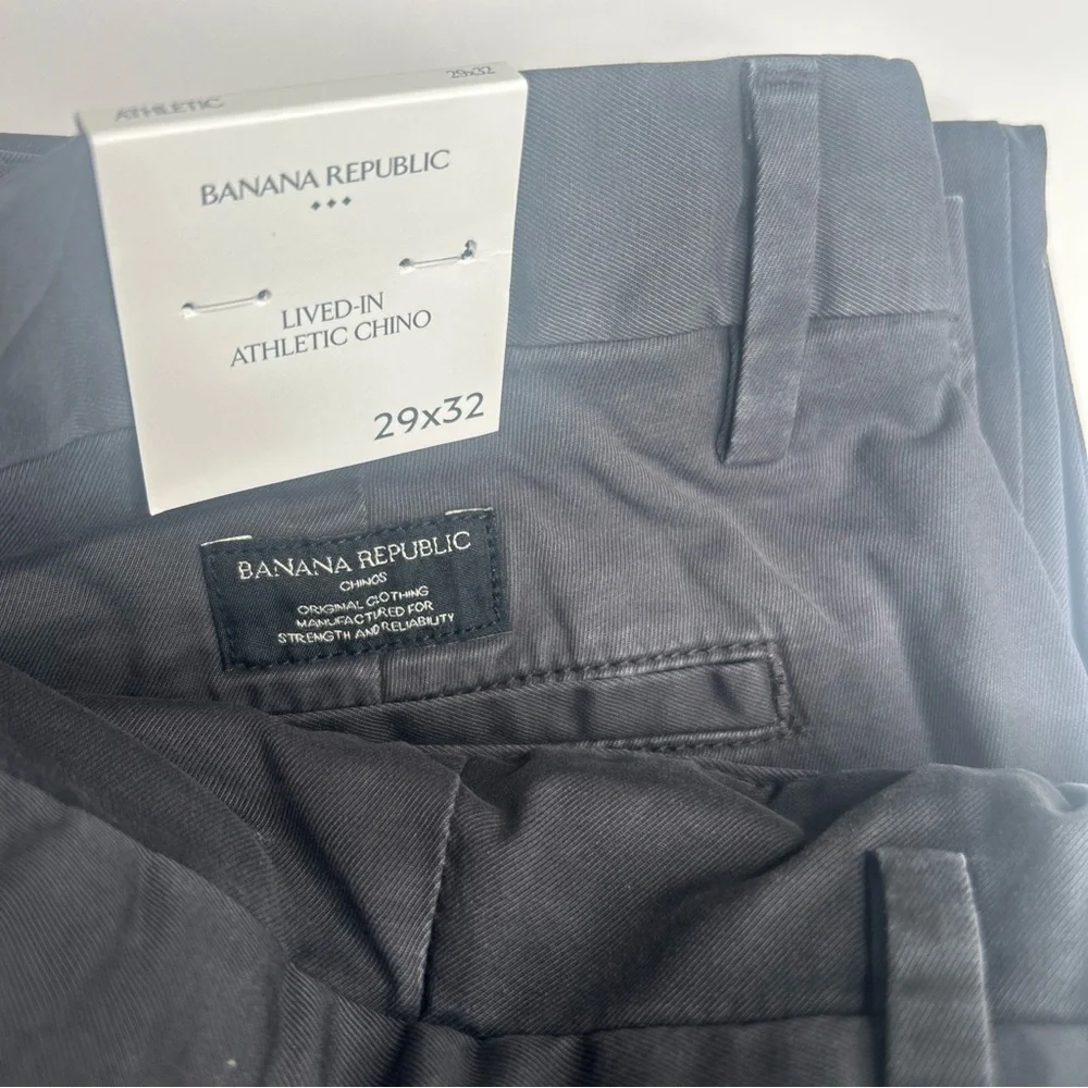 NWT Banana Republic Men’s Lived In Chino Pants, Flint Gray, 29x32